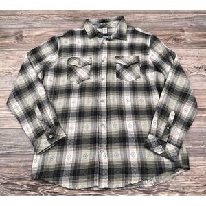 Hurley Mens Button Up Shirt Multicolor L Chest Pockets Plaid Ultra Soft NWT‎